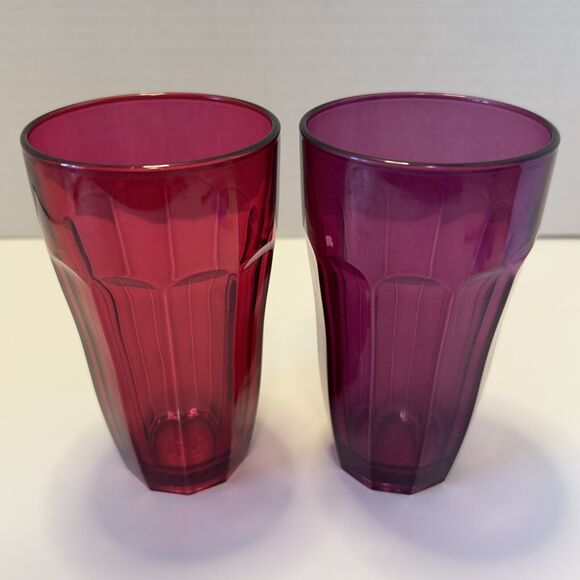 Circleware by Pasabahce Set of 2, 11 Oz Tumblers Glasses Gem Colors Red/Purple - Picture 11 of 11